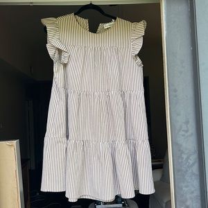 En saison brown and white striped dress